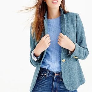 NWT J Crew 10 Campbell Blue Herringbone Blazer